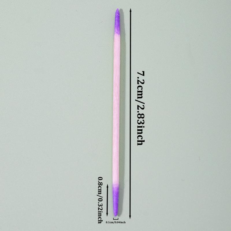 100/200/300/500Pcs Nail Double-Head Wood Swab Cleaning Sticks Purple Dual-Tipped Cotton Head Cleaning Swab Nail Polish Remover