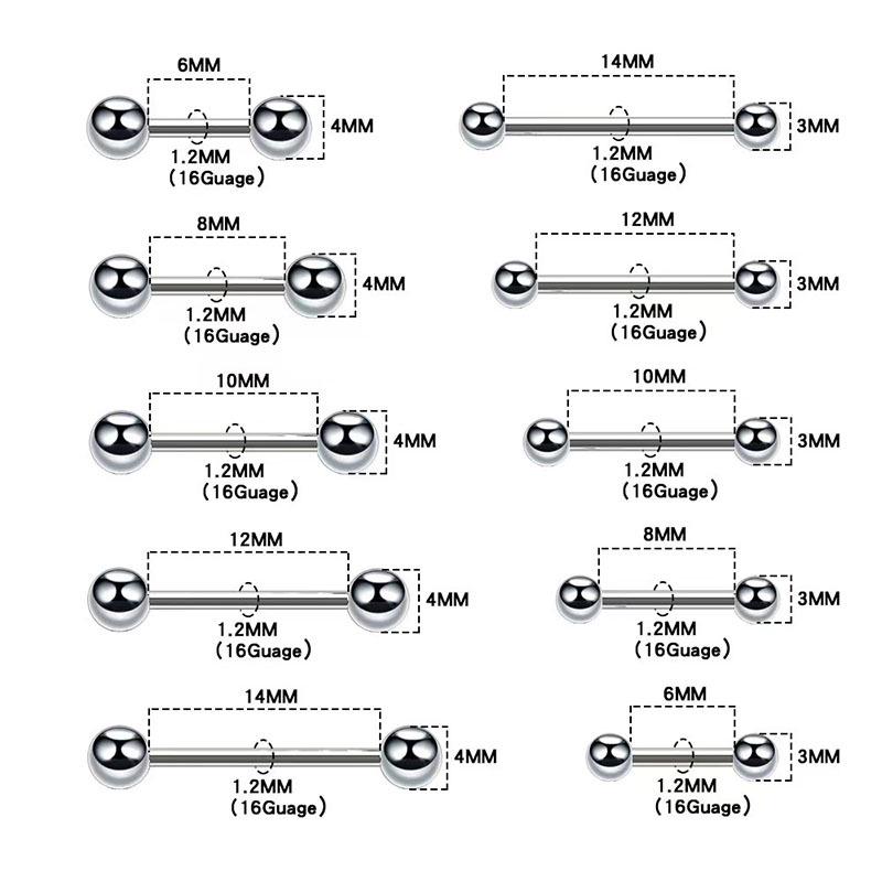 F136 Titanlegierung Kugel-Kugel Innengewinde Schmuck: Lippen-/Ohr-/Brustwarzen-/Zungenpiercings.