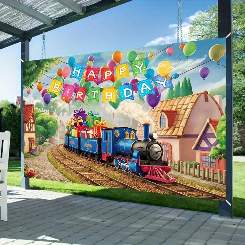 Party Backdrop Train Photo Booth Decor Birthday Party Decor