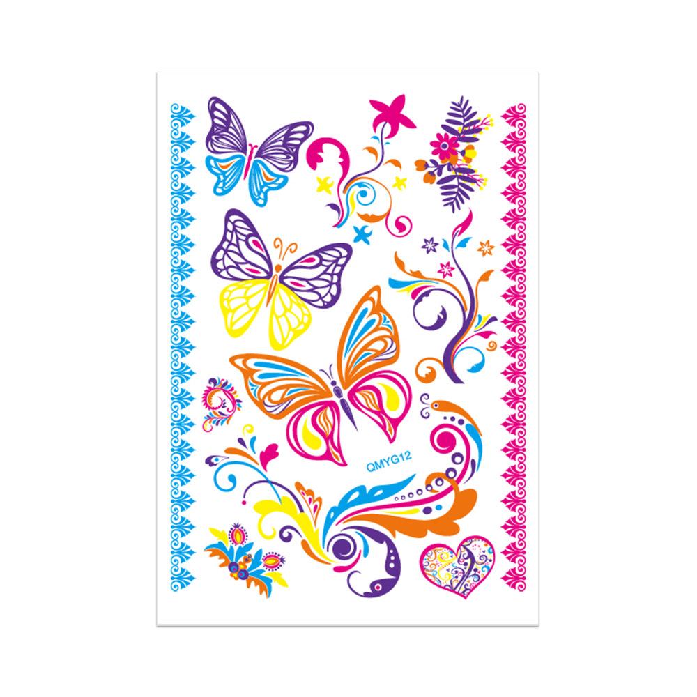 Creative Fluorescent Waterproof Full Arm and Face Tattoo Sticker