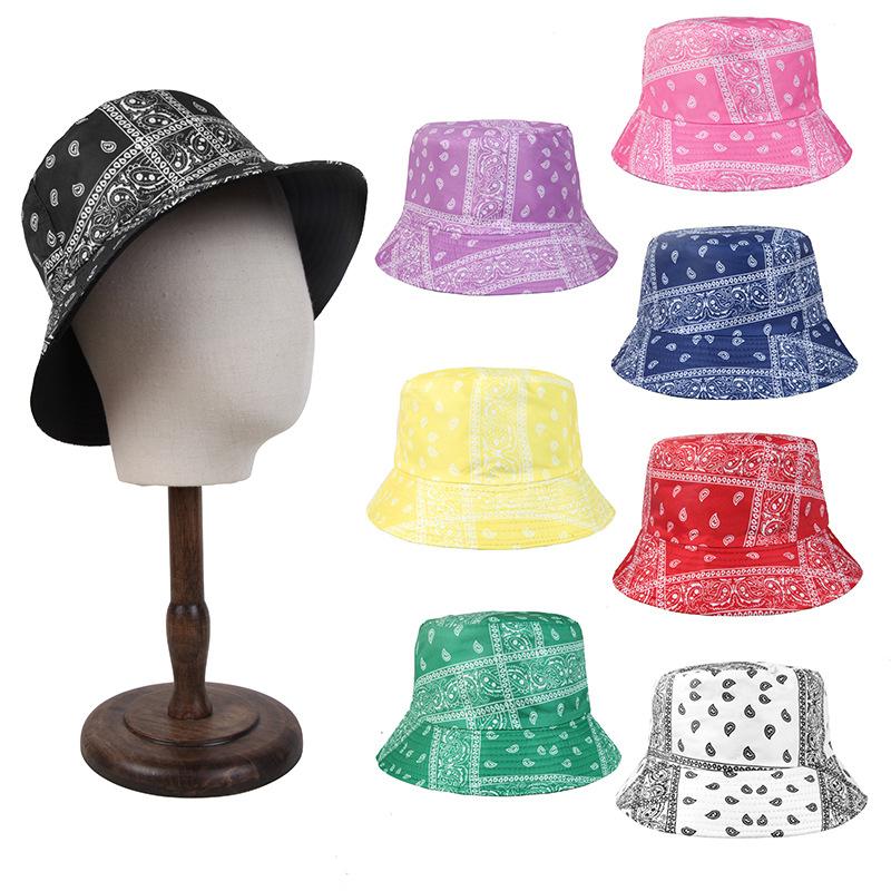 Summer Women's Shade Breathable Two-sided Bucket Hat Foldable Sunscreen Sun Hat Outdoor Sports Casual Fashion Floral Print Beach Cap
