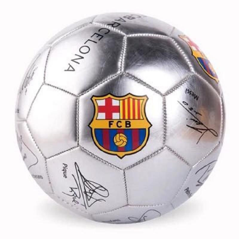 Soccer Ball #5 Signature Printed Edition Middle School Training Soccer Ball Gold/Silver Includes Air Pump, Ball Needle, and Mesh Bag argento