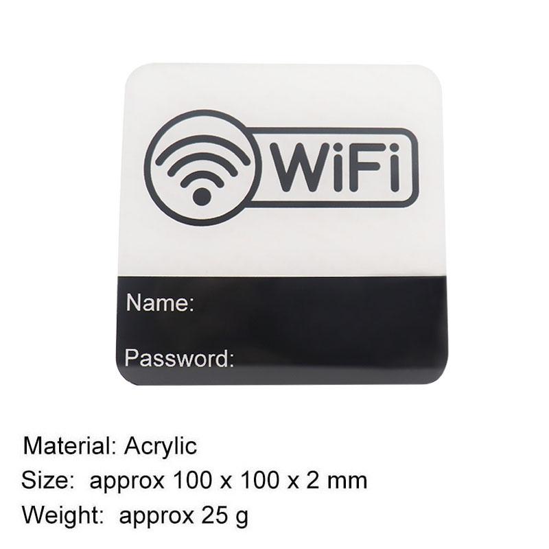 

WIFI Бесплатный Wi-Fi Табличка Вывеска Знаки Табличка Наклейка Общественное место Акриловые наклейки на стену для Отеля Ресторана Общественного Магазина black