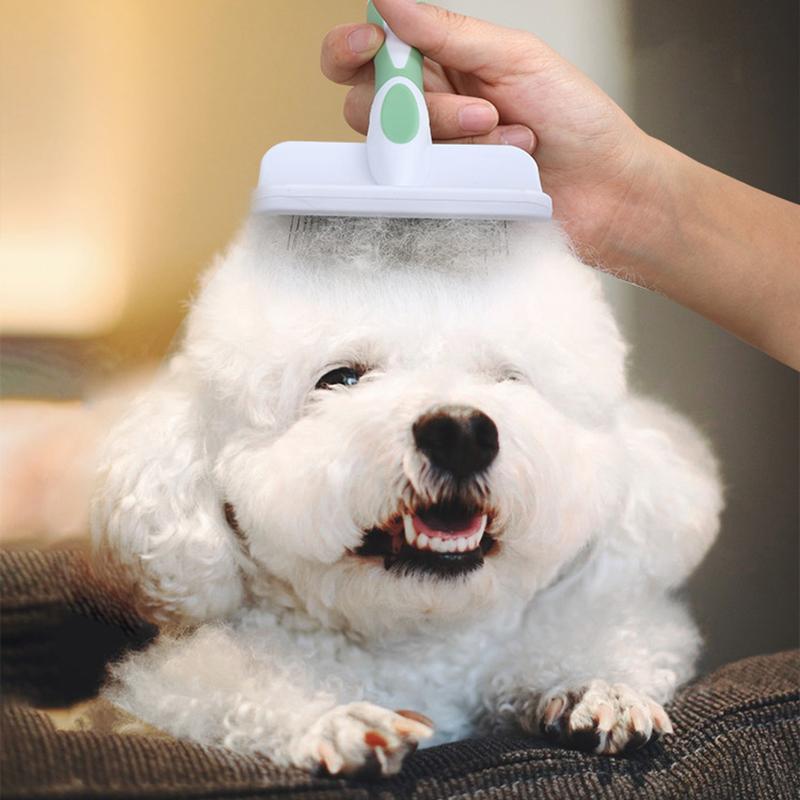 Dog Brush Stainless Steel Dogs Combs Massage Dog Grooming Brush Pet Hair Remover Cleaning Tools Soft Handle Cat Comb Brush Cat