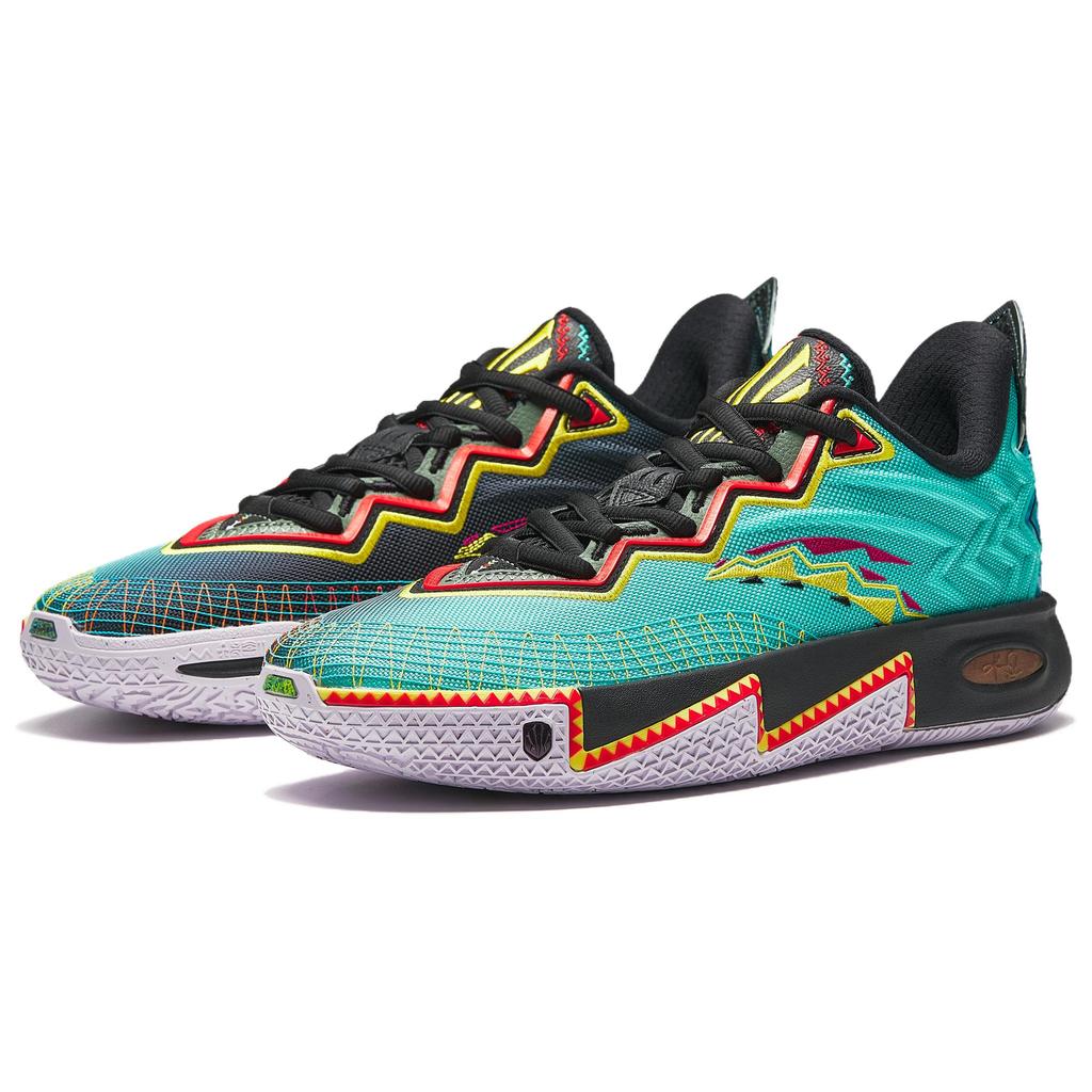 New Anta KAI 2 Cushioning, Slip Resistant, Abrasion Resistant, Rebound Low Top Basketball Shoes Men's Green Black Blue 112531111S-2
