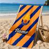 Custom Name Beach Towel Saiyans Football Crest Microfiber Beach Towel, Lightweight for Summer Travel, Swimming Pool Fan Birthday Gift