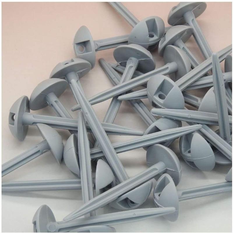 50pcs Plastic Tent Pegs Mushroom Domed Carpet Pegs Grey Garden Nails Hot Sale 95mm Tent
