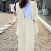 Korean Style 2025 Loose Casual Padded Shoulder Suit Jacket - Multiple Colors