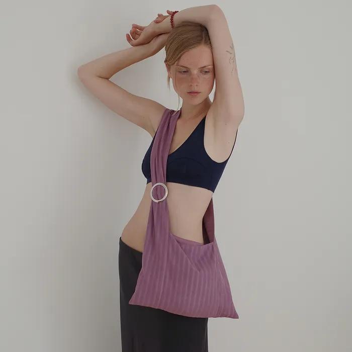 Buckle Stripe Bag (Purple)