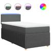 Box Spring Bed with Mattress Dark Gray 80 x 200 cm Fabric