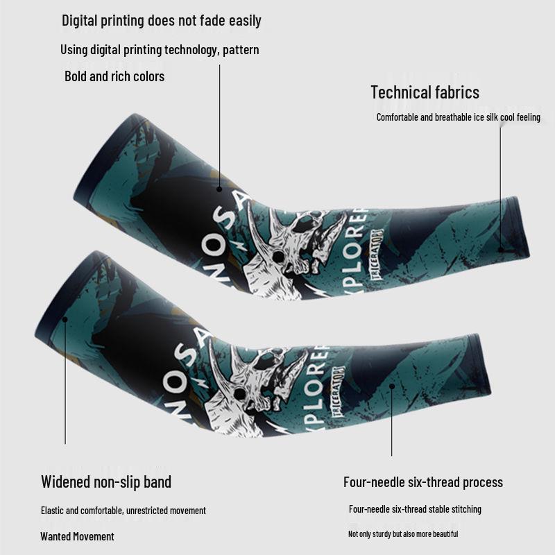 

Рукавички від сонця з крижаного шовку та чарівна бандана: Унісекс Літній Захист від УФ для Водіння, Велоспорту, Татуювань на Руках One Size