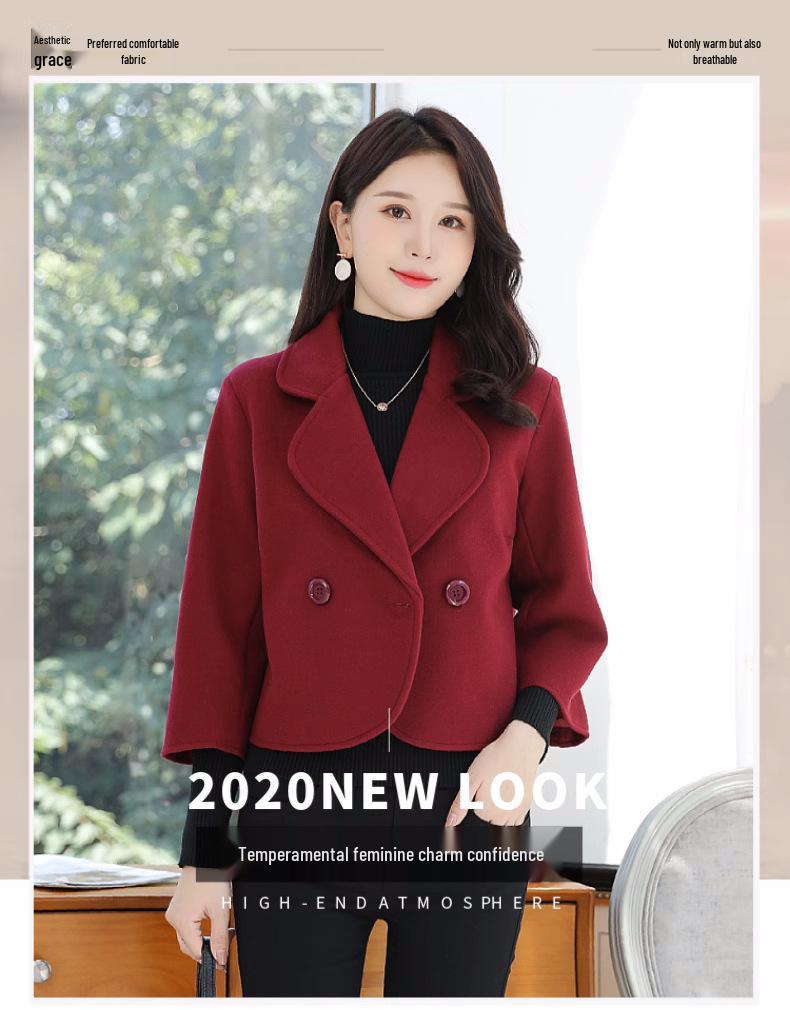 Women's Short Wool Coat - Petite, Versatile, and Stylish for Autumn and Winter