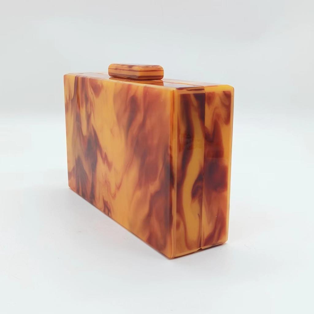 Marble Pattern Acrylic Dinner Bag, Grab Bag, One Shoulder Diagonal Span Wedding Fashion Women'S Bag