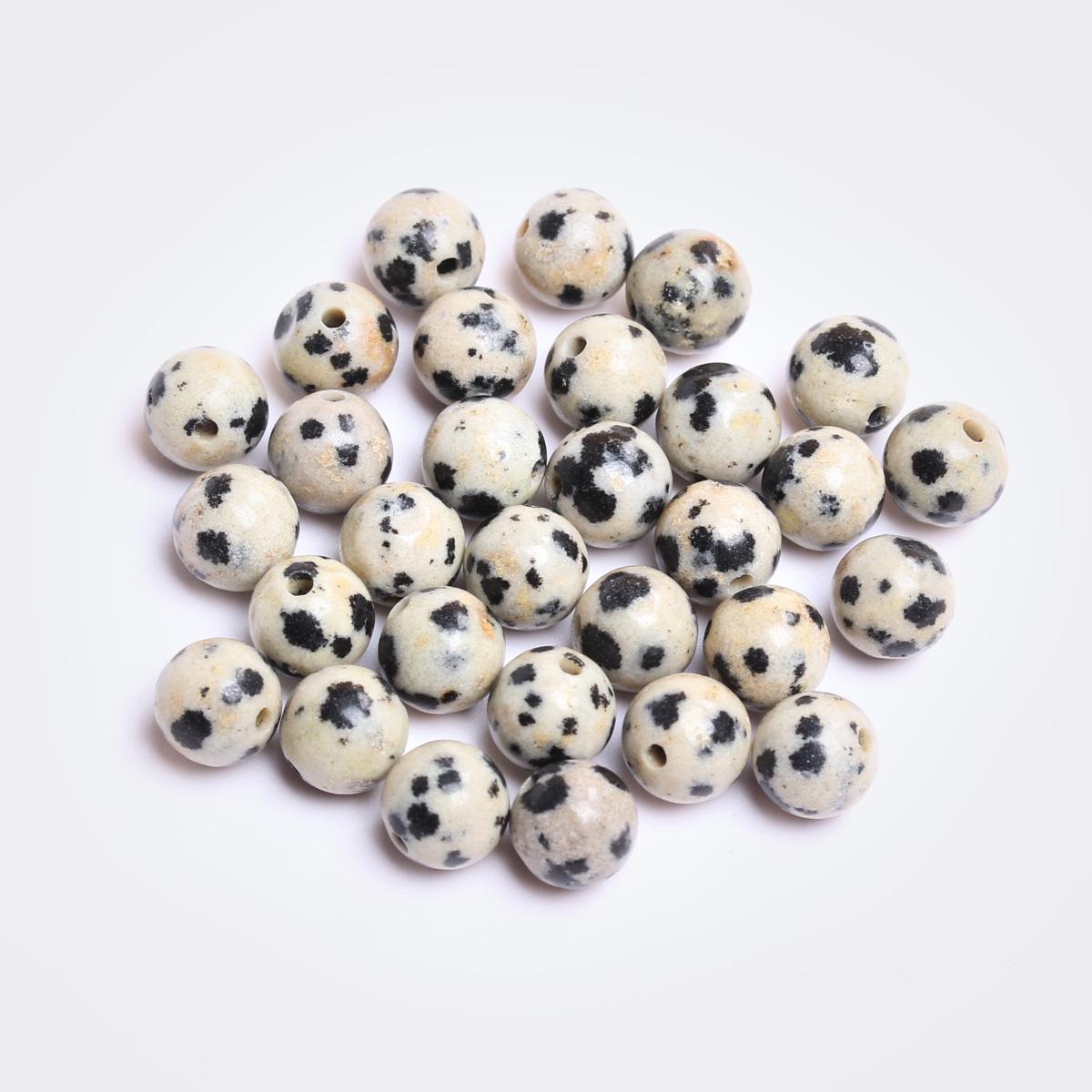 

Товары для вечеринок для изготовления украшений, рукоделия, круглые свободные бусины, далматинская яшма, натуральные каменные бусины, браслет своими руками, 40-15 шт./пакет 4 6 8 10 12 мм 6mm