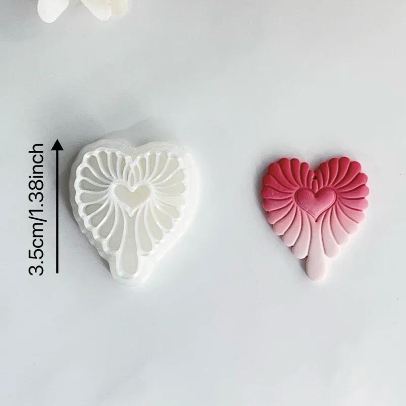 Valentine's Day Series Heart Polymer Earring Clay Mold Heart Confessions Earring Jewelry Pendant Cutting Die DIY Embossing Tools
