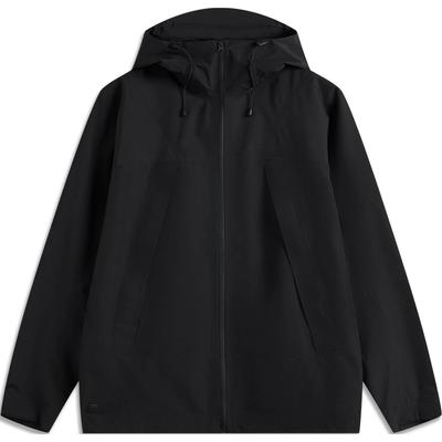 Sports Lifestyle Series Solid Color Zipper Hooded Soft Comfortable Versatile Casual Breathable Warm Jacket Men Jacket Black AFDU539-2