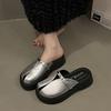 European Station thick-soled bag head half slippers women's summer wear 2025 new fashion versatile one-pedal lazy sandals