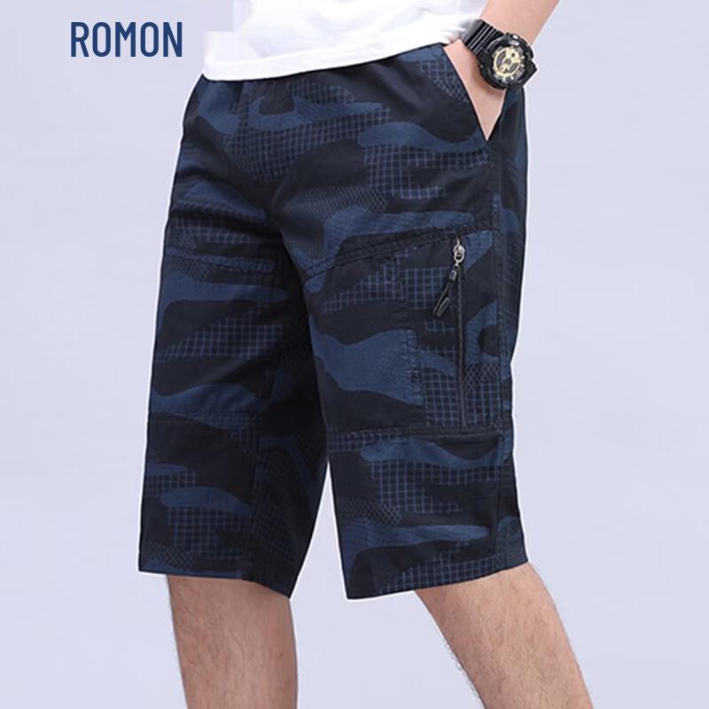 ROMON Men s Loose Fit Plus Size Cargo Beach Shorts 3XL