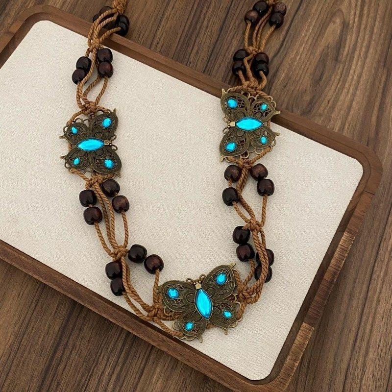 Bohemian Ethnic Style Wooden Beads Irregular Square Wooden Beads Waist Chain Fashion Belt Fashion Design Jewelry Women
