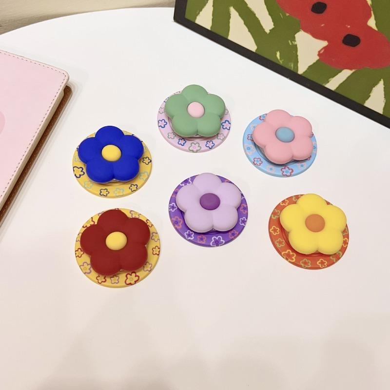 Colorful Flower Magnetic Phone Stand, fresh dopamine color, durable material, creative gift for fashion lovers.