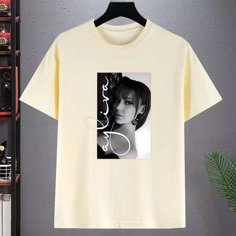 

Звезда Ayliva Принт Веер Весенне-Летний Топ Повседневная Мода Мужские и Женские Футболки Хлопок Футболка с Коротким Рукавом M