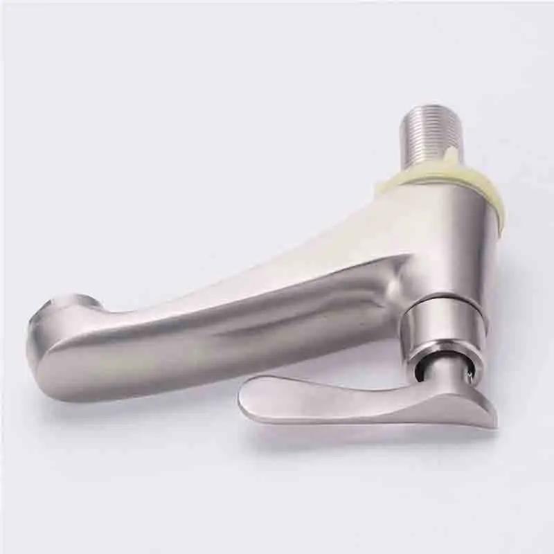 Bathroom Faucet 304 Stainless Steel Wash Basin Faucet Quick Open Single Cold Water Toilet Corrosion Resistance