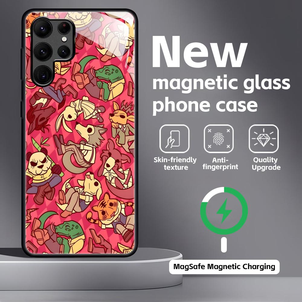

BEASTARS Phone Case For Samsung S26 S25 S24 S23 S22 S21 Plus Ultra Note20 Glass Magnetic Case Galaxy S23+