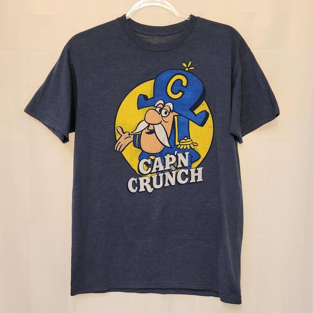 Captain Crunch Retro Blue Graphic  Short Sleeve Adult Medium Novelty Unisex T-Shirt S