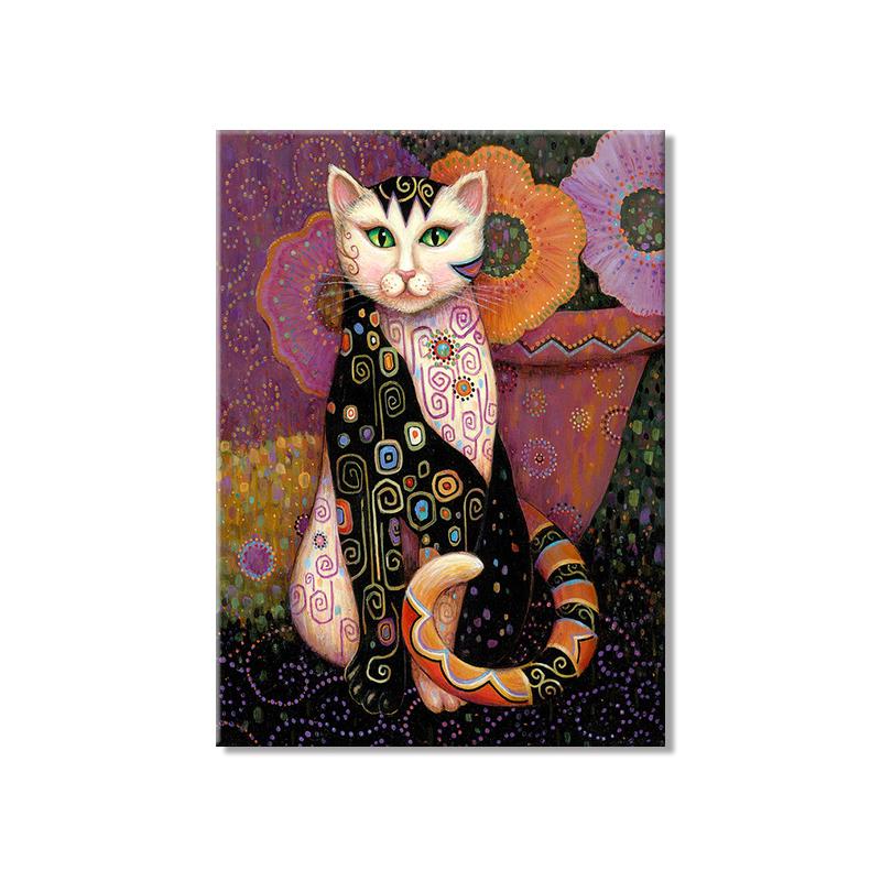 

Густав Климт известные произведения искусства холст плакаты и принты с изображением кота ретро настенные художественные картины с животными для гостиной, украшения детской комнаты 21X30cm No Frame