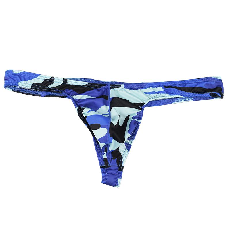 1 ks Pánské spodní prádlo Polyesterové vlákno Sexy G-string T-back Bikiny S nízkým pasem Maskáčová kapsička Tanga