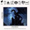 2D Schwarz-Drachenburg Wandteppich, Mittelalterliche Burg mit Drachen und Sternenhimmel