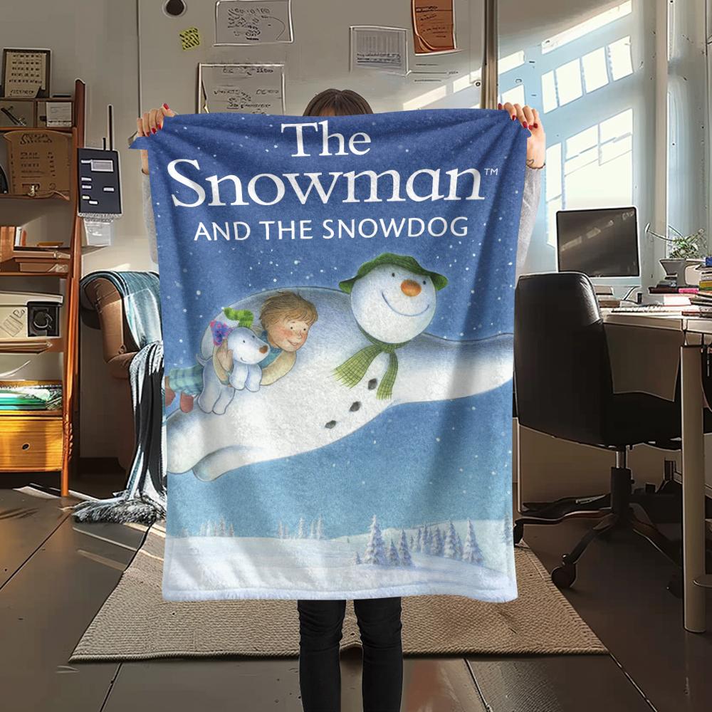 1 Stück Schneemann-Print Flanelldecke, Hohe Qualität, Bequem für alle Jahreszeiten, Heimdekoration, Wärme und Komfort, Perfekt für Weihnachtsgeschenke211