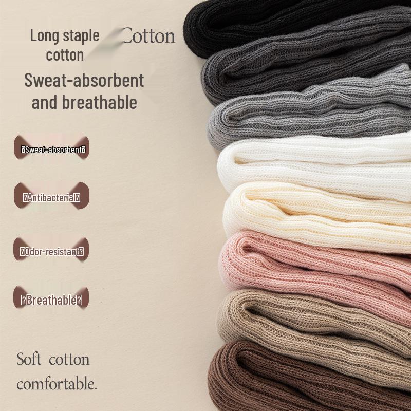 Women's Autumn/Winter Thick Velvet Knitted Socks - Japanese Lolita Style, Solid Color Calf-Length