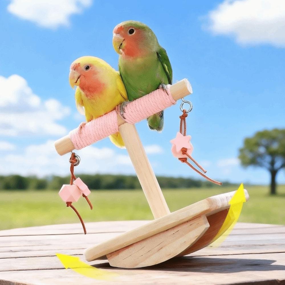 Bite-resistant Rocking Seesaw Wear-resistant Parakeet Teeterboard  Cage Accessory