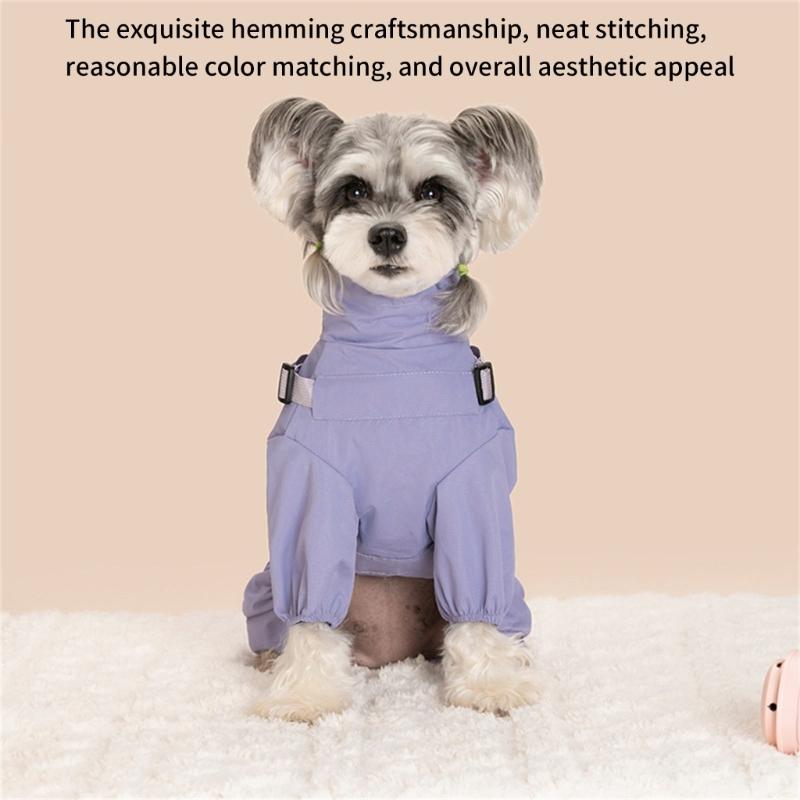 Regulable Dog Rain Jackets Snowproof Windproof Clothes Removable Dog Raincoats for Comfortable Dry Walks