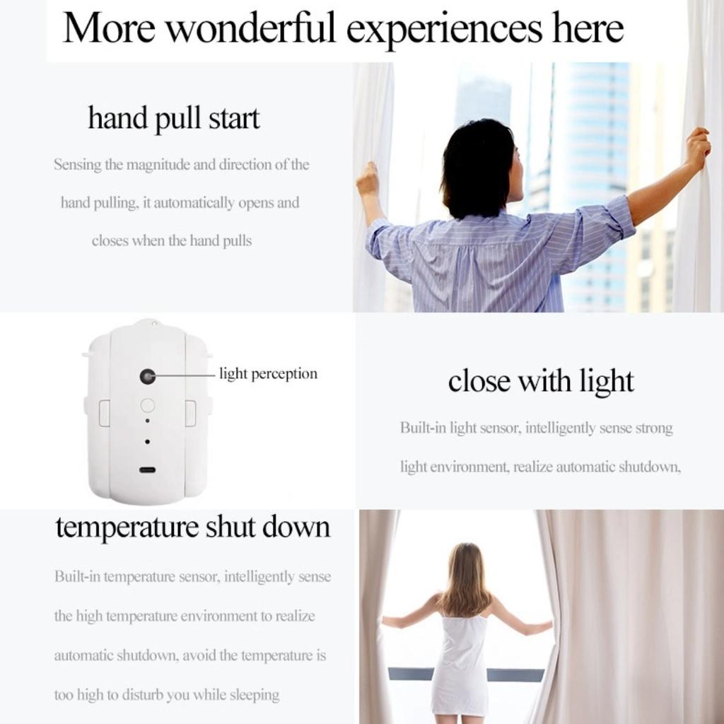 WiFi Curtain Robot, Smart Home Curtain Assistant, Remote-controlled Automatic Smart Electric Curtain Motor