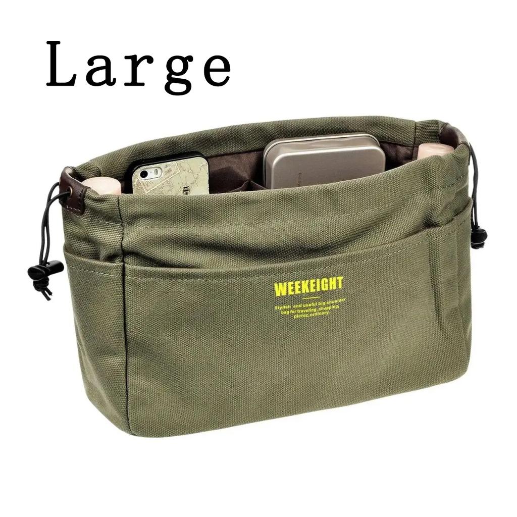 1/2pcs Small And Large Storage Organizers With Cord, Bag With Multi-Pocket Lining, Lightweight Portable Travel Storage Bag,