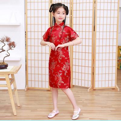 Mädchen Cheongsam Sommer Retro Westlicher Stil Verbessertes Prinzessinnenkleid Chinesischer Stil Kinder Tang-Anzug Mädchen Babykleid