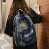 Studenter Lat Vind Denim Skolesekker Spleising Retro Vasket Skuldervesker