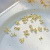 10Pcs 3D Bow Tie Ribbon Shaped Alloy Nail Accessories Gold Multi-Designs Nail Art Jewelry  Decorations Manicure Charm