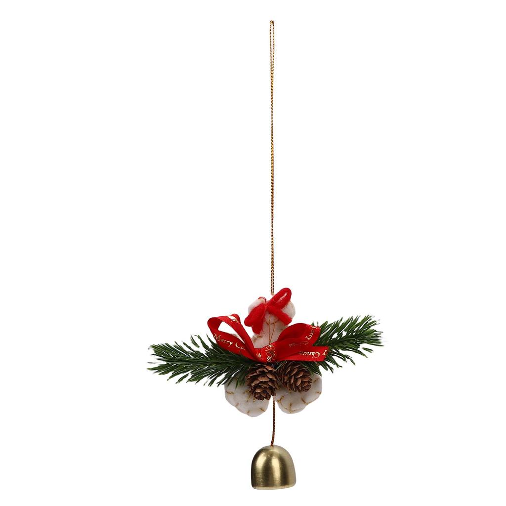 Xmas Wreath Bow with Bell Pendant Hanging Xmas Tree Ornament Mini Bow Decoration for DIY Window Tree Wreath Indoor and