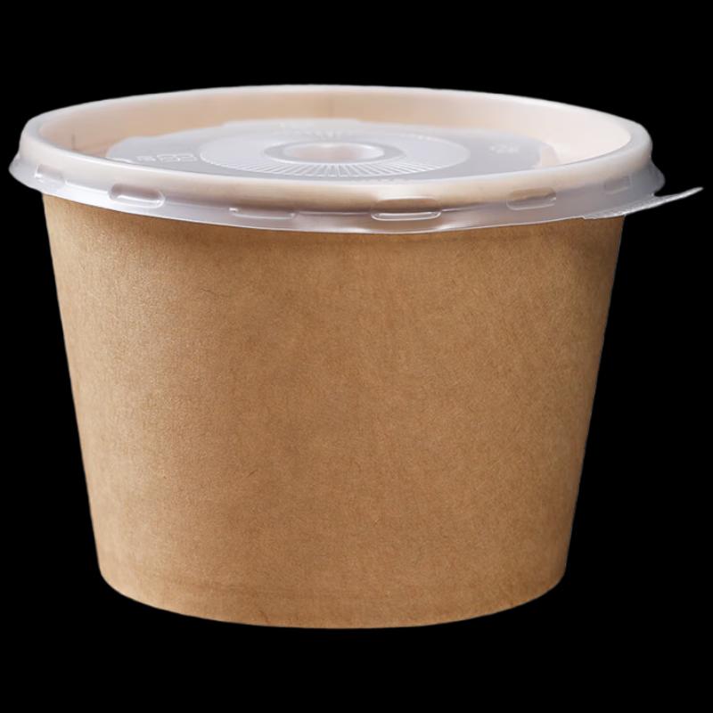 360ml Disposable Paper Takeaway Bowls with Lids (50 Sets)