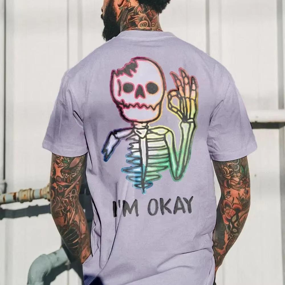 

2024 Мужская одежда Мягкие рубашки Топ Быстросохнущий материал Хипстер Персонализированные футболки Летние странные узоры с коротким рукавом S фиолетовый