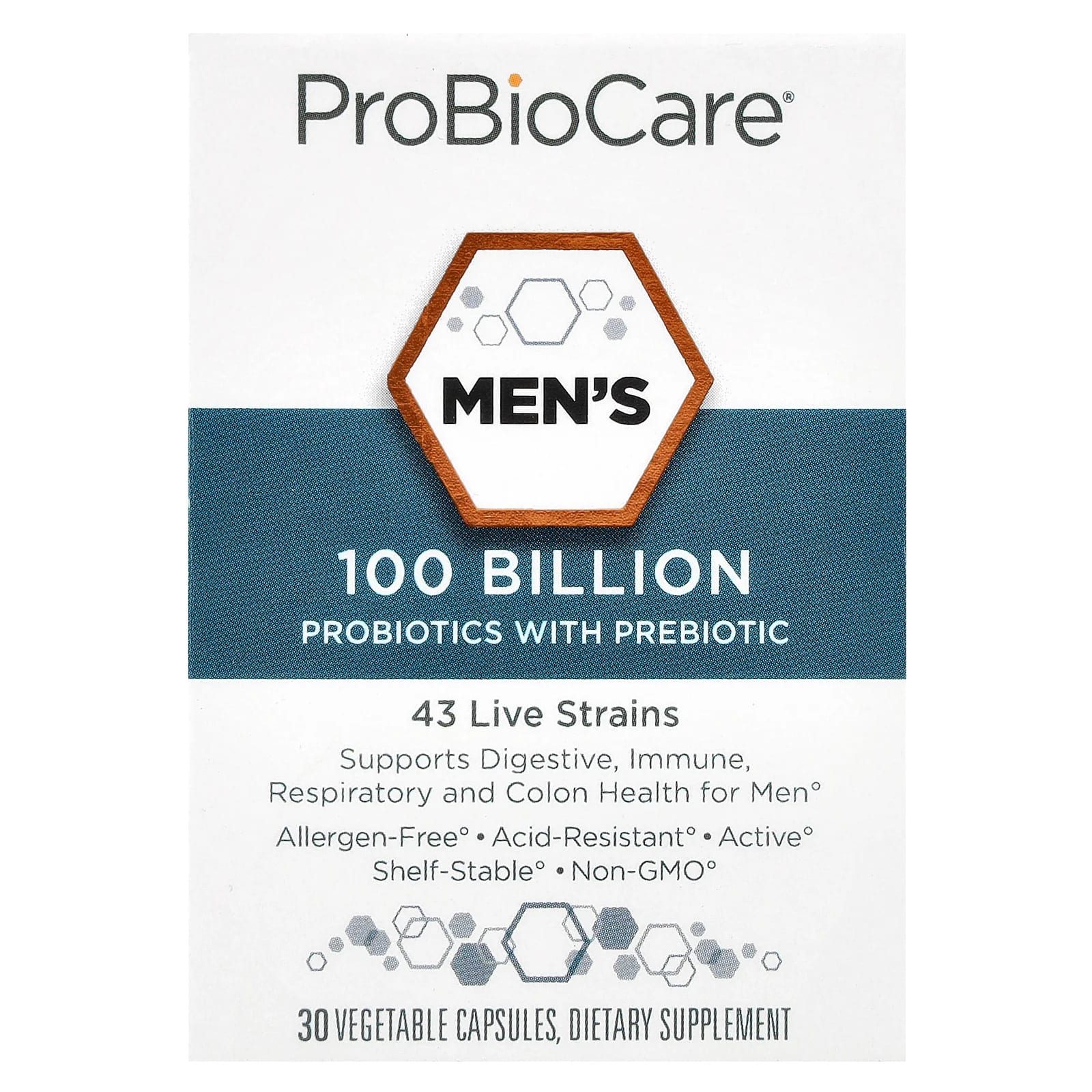 

Men s Probiotic with Prebiotic, 30 Veggie Capsules