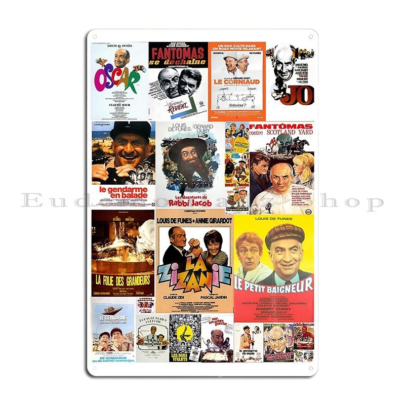 Винтажная Суп из Капусты The Cabbage Soup 1981 Луи Де Фюнес Комедийный Фильм Металлическая Табличка Постер Гараж Индивидуальный Жестяной Знак Постер 20x30cm(7.8x11.8inch)