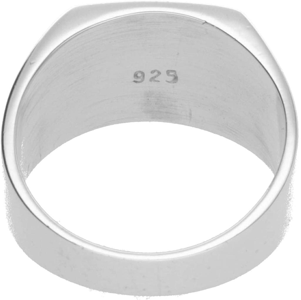 [Shinjuku Gin no Kura] Square Stamp Ring, Silver 925, Size 18, Men's, Simple, Signet Ring, Seal, Stamp, Large Size