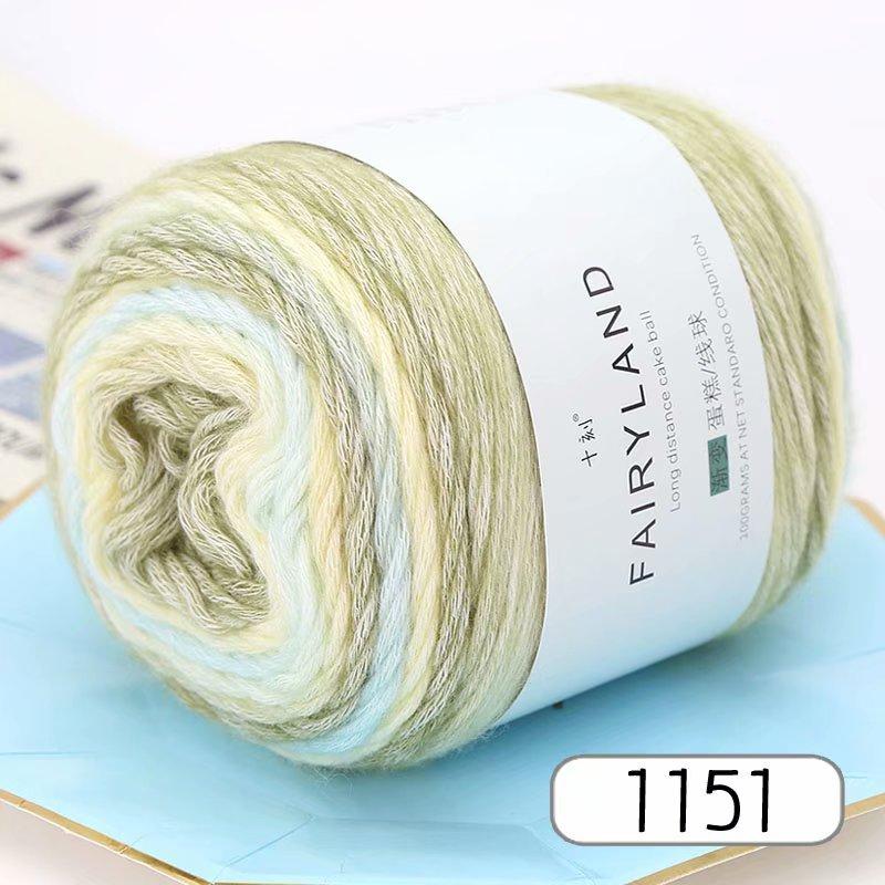 Cake Wool Segment Dyeing Gradual Change Baby Children'S Wool Cotton Thread Rainbow Thread Handwoven Shawl Scarf Sweater Special