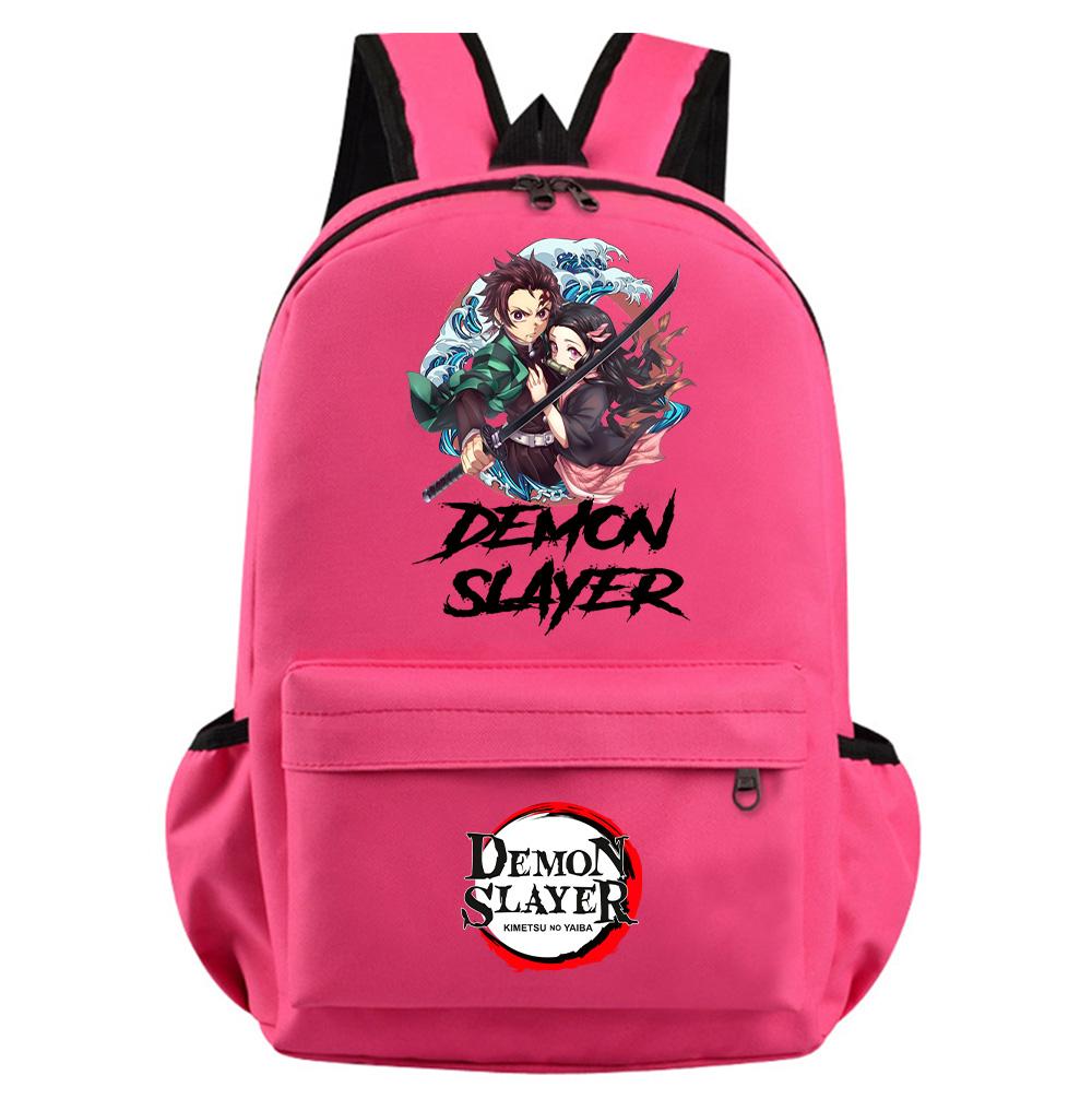 Colorful Anime Demon Slayer Printed Backpack for Teenager Girl Boy Student Schoolbag Women Large Capacity Waterproof Travel Bag Rucksack Gift