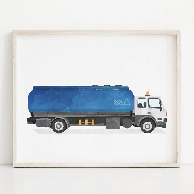 Nordic Style Engineering Vehicle Canvas Art Paintings Watercolor Poster and Prints Nursery Wall Art Picture for Home Decoration No Frame