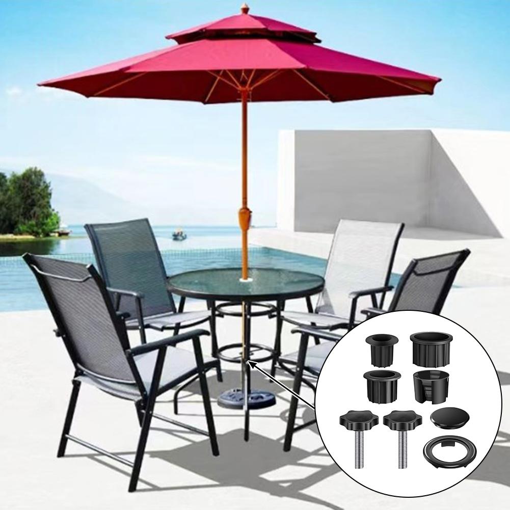 1 Set Sun Umbrella Base Bracket Accessories Plastic Pipe Sleeve Fixing Screws Patio Parasol Umbrella Base Stand